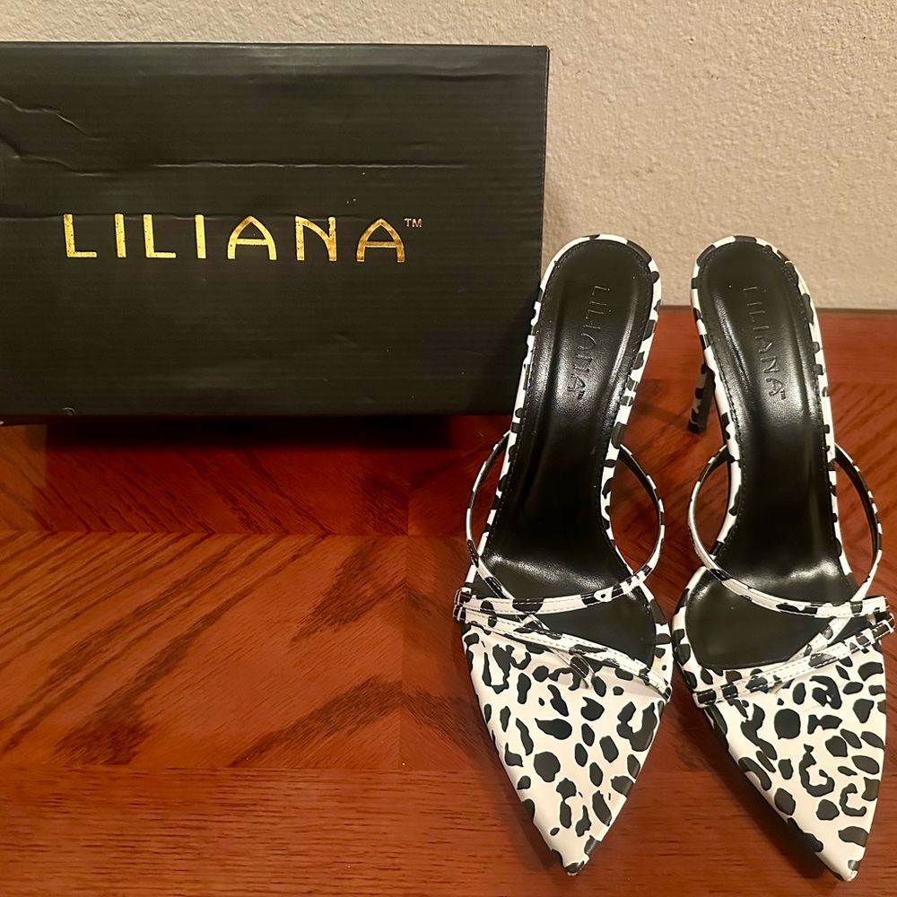 Liliana LAURENT-40 Black and White Heels size 11 - Picture 6 of 8